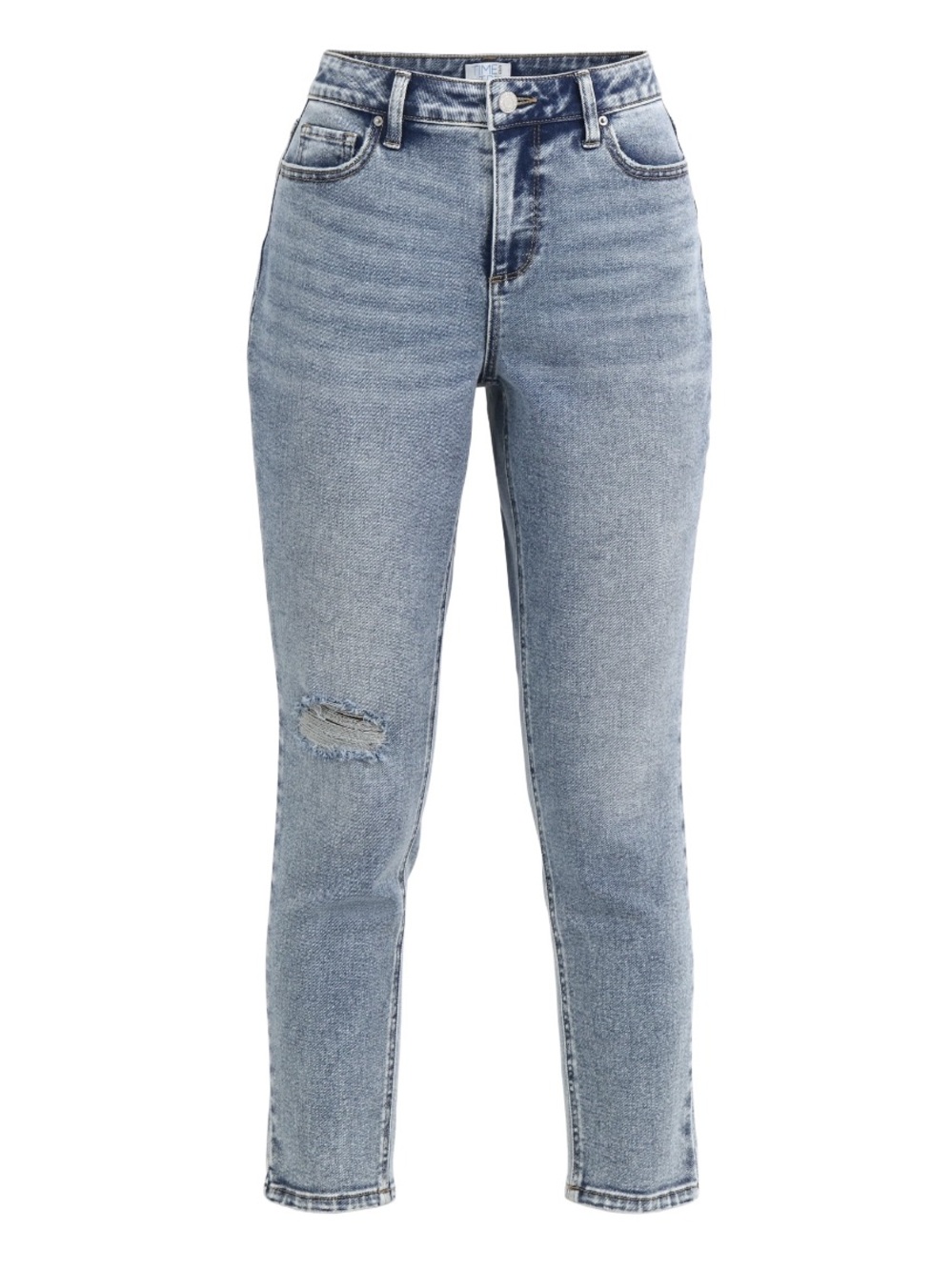 Time & Tru High-Rise Mom Light Wash Distressed Women’s Jeans NWT 14